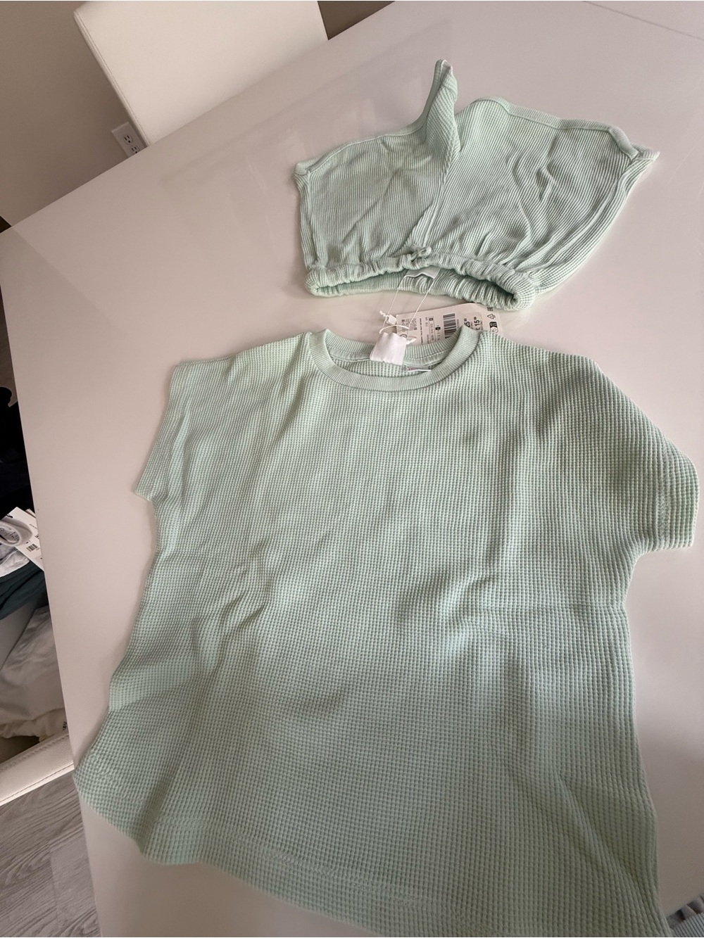 NWT Zara Kids Mint Top and Shorts Set